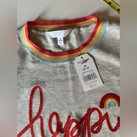 NWT Time And Tru Women's Happy Rainbow Pullover Sweater lightweight Size M - Picture 2 of 7